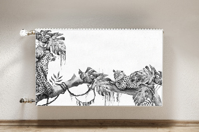 Magnetic radiator mat Cheetahs on a branch