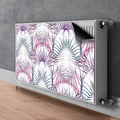 Magnetic radiator mat Pink leaves