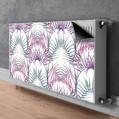 Magnetic radiator mat Pink leaves