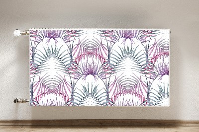 Magnetic radiator mat Pink leaves