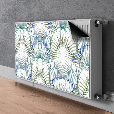 Decorative radiator cover Tropical leaves