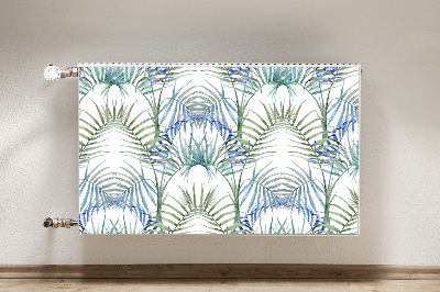 Decorative radiator cover Tropical leaves