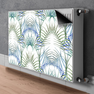 Decorative radiator cover Tropical leaves