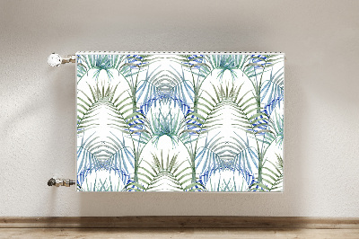 Decorative radiator cover Tropical leaves