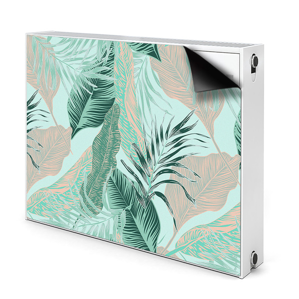 Decorative radiator cover Tropical leaves