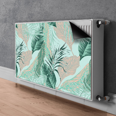 Decorative radiator cover Tropical leaves