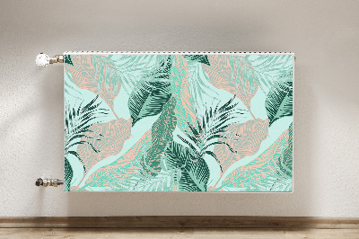 Decorative radiator cover Tropical leaves