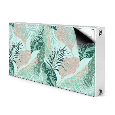 Decorative radiator cover Tropical leaves