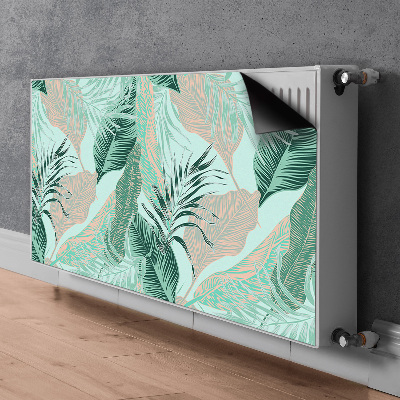 Decorative radiator cover Tropical leaves