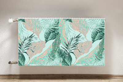 Decorative radiator cover Tropical leaves