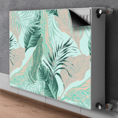 Decorative radiator cover Tropical leaves