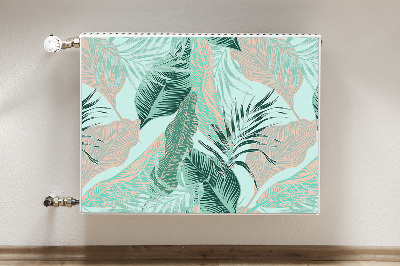 Decorative radiator cover Tropical leaves