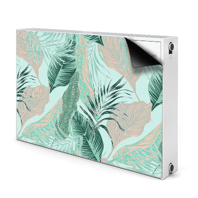 Decorative radiator cover Tropical leaves