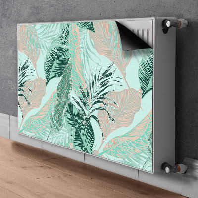 Decorative radiator cover Tropical leaves