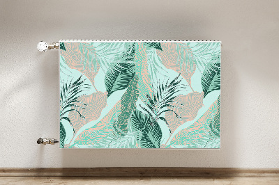 Decorative radiator cover Tropical leaves