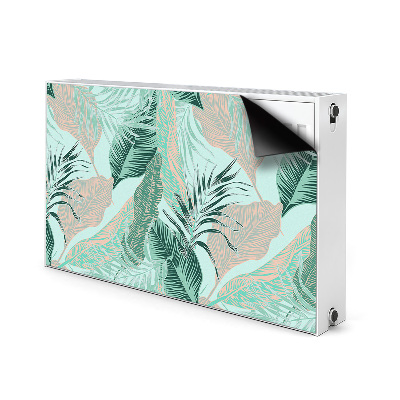 Decorative radiator cover Tropical leaves