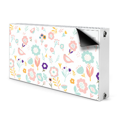 Magnetic radiator cover Painted sparrows