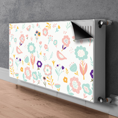 Magnetic radiator cover Painted sparrows