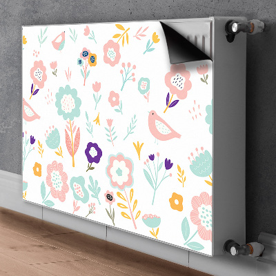 Magnetic radiator cover Painted sparrows