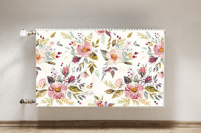 Magnetic radiator mat Vintage field flowers