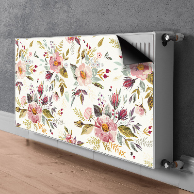 Magnetic radiator mat Vintage field flowers