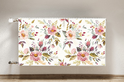 Magnetic radiator mat Vintage field flowers