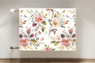 Magnetic radiator mat Vintage field flowers