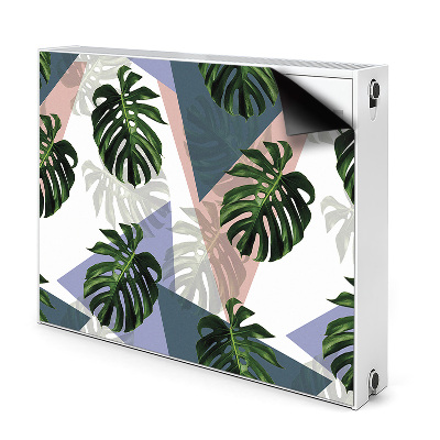 Magnetic radiator cover Monstera pattern