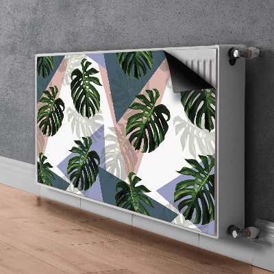 Magnetic radiator cover Monstera pattern