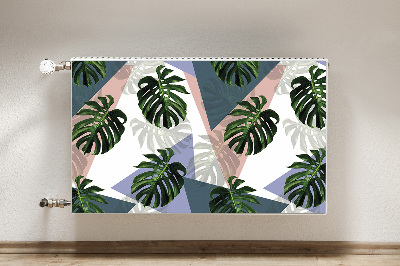 Magnetic radiator cover Monstera pattern