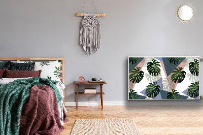 Magnetic radiator cover Monstera pattern