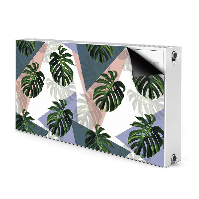 Magnetic radiator cover Monstera pattern