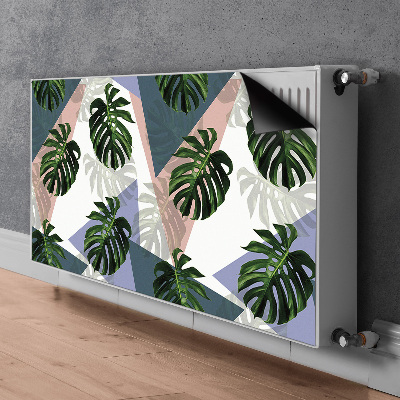 Magnetic radiator cover Monstera pattern