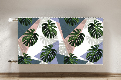 Magnetic radiator cover Monstera pattern