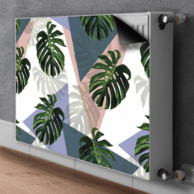 Magnetic radiator cover Monstera pattern