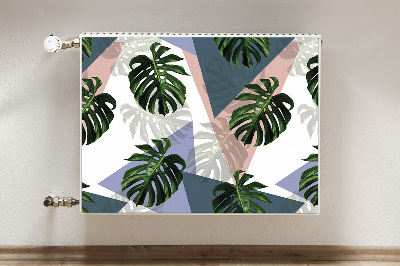 Magnetic radiator cover Monstera pattern