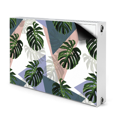 Magnetic radiator cover Monstera pattern