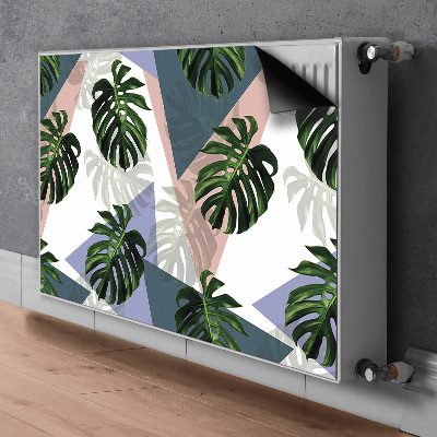 Magnetic radiator cover Monstera pattern