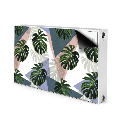 Magnetic radiator cover Monstera pattern