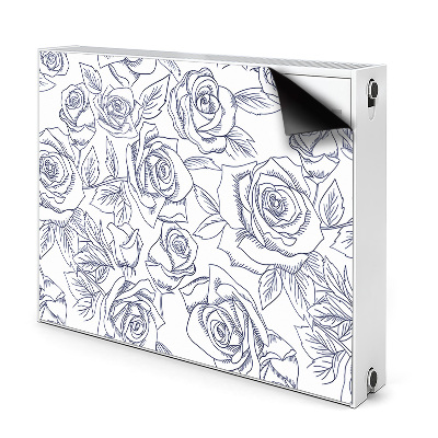 Magnetic radiator cover Blue roses