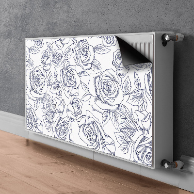 Magnetic radiator cover Blue roses