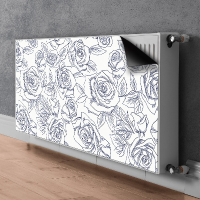 Magnetic radiator cover Blue roses