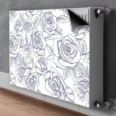 Magnetic radiator cover Blue roses