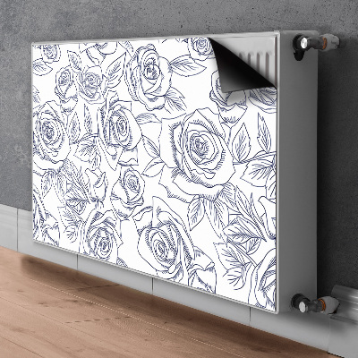 Magnetic radiator cover Blue roses