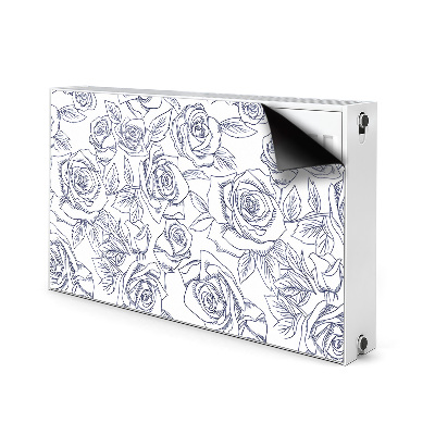 Magnetic radiator cover Blue roses