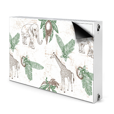 Magnetic radiator mat Giraffes and elephants