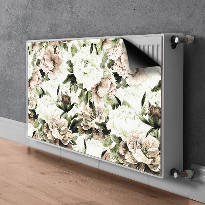 Printed radiator mat Flowering peonies