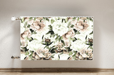 Printed radiator mat Flowering peonies