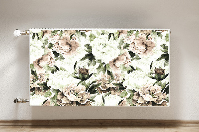 Printed radiator mat Flowering peonies