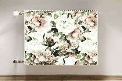 Printed radiator mat Flowering peonies